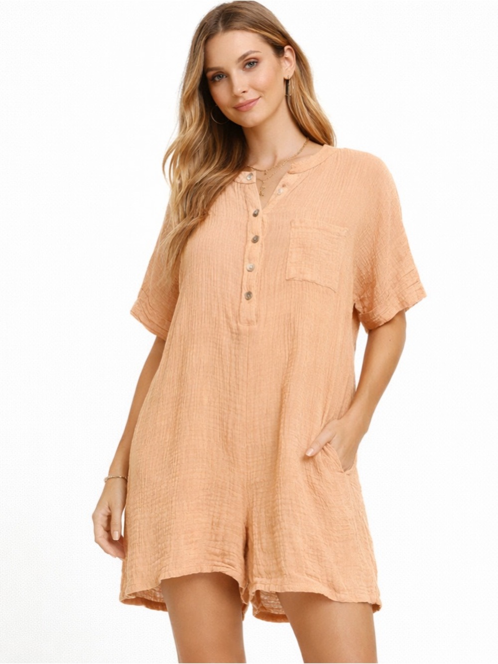 T2D Cotton Gauze Romper Oversized‎ Boho Lounge Festival Coverup XL